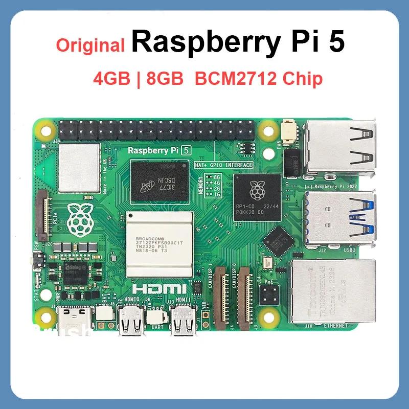 Raspberry Pi 5 PCIe 2.0 RTC  , 4G 8G RAM ɼ, BCM2712, 2.4GHz LPDDR4X-4267, VideoCore VII GPU, 4Kp60